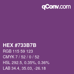 Color code: HEX #733B7B | qconv.com