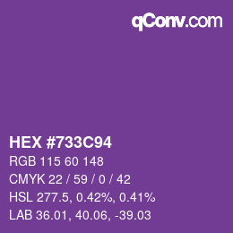 Color code: HEX #733C94 | qconv.com