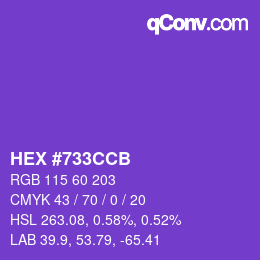 颜色代码: HEX #733CCB | qconv.com