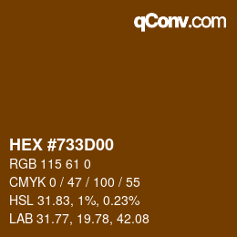 カラーコード: HEX #733D00 | qconv.com