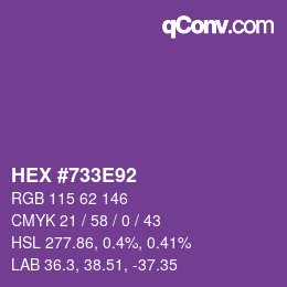 Código de color: HEX #733E92 | qconv.com