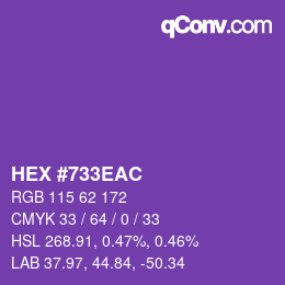 Code couleur: HEX #733EAC | qconv.com