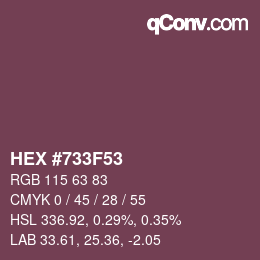 Color code: HEX #733F53 | qconv.com