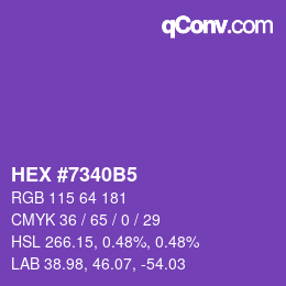 颜色代码: HEX #7340B5 | qconv.com