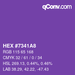カラーコード: HEX #7341A8 | qconv.com