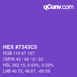 Color code: HEX #7343C5 | qconv.com