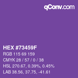 カラーコード: HEX #73459F | qconv.com