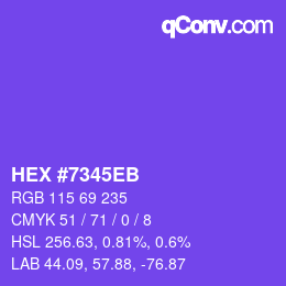 Color code: HEX #7345EB | qconv.com