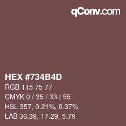 Color code: HEX #734B4D | qconv.com