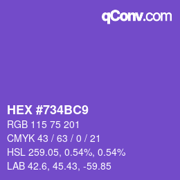 颜色代码: HEX #734BC9 | qconv.com