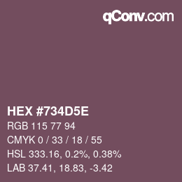 カラーコード: HEX #734D5E | qconv.com