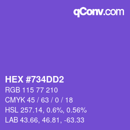 Color code: HEX #734DD2 | qconv.com