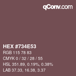 Color code: HEX #734E53 | qconv.com