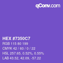 Color code: HEX #7350C7 | qconv.com