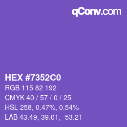 カラーコード: HEX #7352C0 | qconv.com