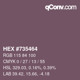 Farbcode: HEX #735464 | qconv.com
