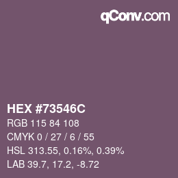 Farbcode: HEX #73546C | qconv.com