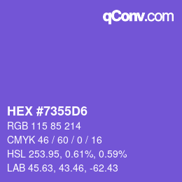 Color code: HEX #7355D6 | qconv.com