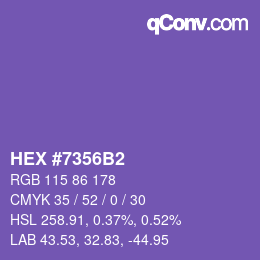 カラーコード: HEX #7356B2 | qconv.com
