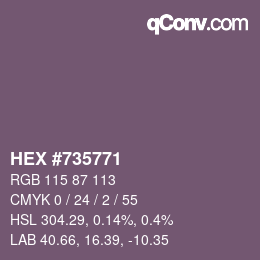 カラーコード: HEX #735771 | qconv.com