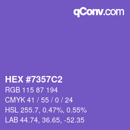 Color code: HEX #7357C2 | qconv.com