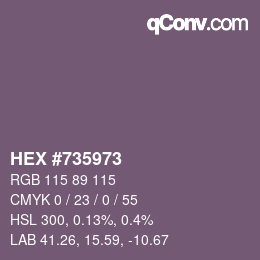 Color code: HEX #735973 | qconv.com