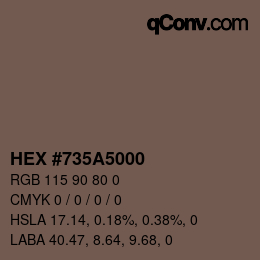 颜色代码: HEX #735A5000 | qconv.com