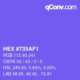 カラーコード: HEX #735AF1 | qconv.com