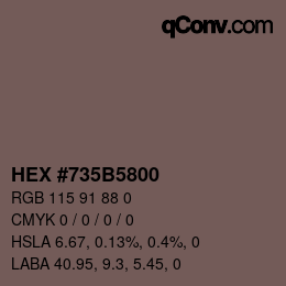 Color code: HEX #735B5800 | qconv.com
