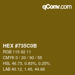 Código de color: HEX #735C0B | qconv.com
