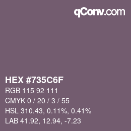 颜色代码: HEX #735C6F | qconv.com