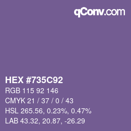 Color code: HEX #735C92 | qconv.com