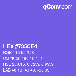 カラーコード: HEX #735CE4 | qconv.com