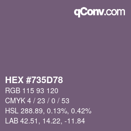 Código de color: HEX #735D78 | qconv.com