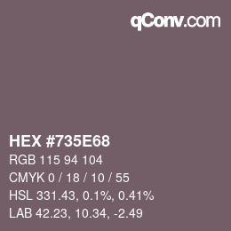 カラーコード: HEX #735E68 | qconv.com