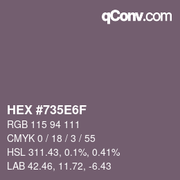 Farbcode: HEX #735E6F | qconv.com