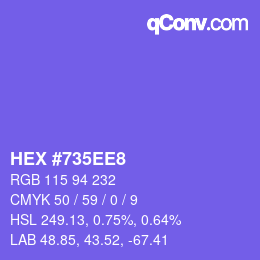 カラーコード: HEX #735EE8 | qconv.com