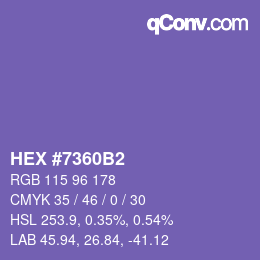Color code: HEX #7360B2 | qconv.com