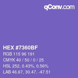 颜色代码: HEX #7360BF | qconv.com