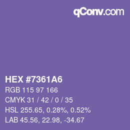カラーコード: HEX #7361A6 | qconv.com