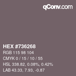 カラーコード: HEX #736268 | qconv.com