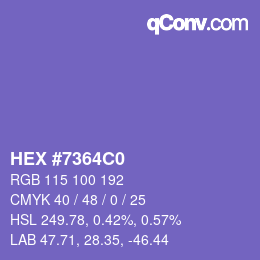 Color code: HEX #7364C0 | qconv.com