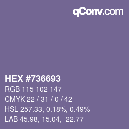 Color code: HEX #736693 | qconv.com