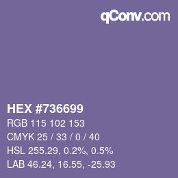 Color code: HEX #736699 | qconv.com