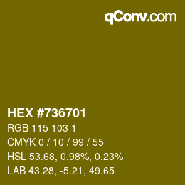 カラーコード: HEX #736701 | qconv.com