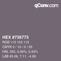 Color code: HEX #736773 | qconv.com