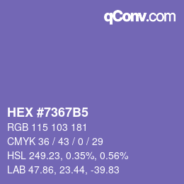 カラーコード: HEX #7367B5 | qconv.com
