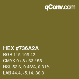 Color code: HEX #736A2A | qconv.com