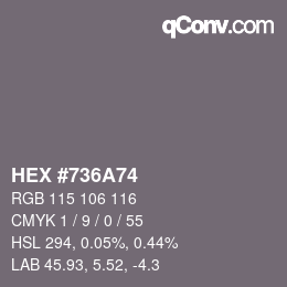 カラーコード: HEX #736A74 | qconv.com