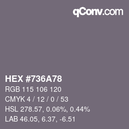 Color code: HEX #736A78 | qconv.com